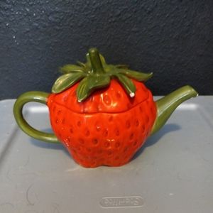 Vintage Hobbyist Strawberry Ceramic Tea Pot